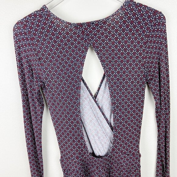 ASOS | Navy Red Tan Fitted Wrap Stretch Jumpsuit 4 - Picture 4 of 8